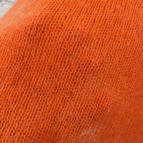 Velma Scooby Doo Halloween Costume Orange Mohair Wool Nylon Blend Crop M Sweater - Picture 2 of 8
